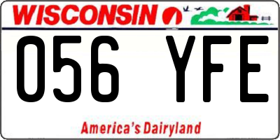WI license plate 056YFE