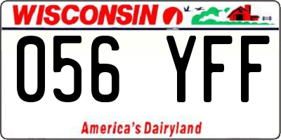 WI license plate 056YFF