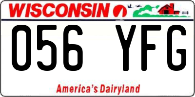 WI license plate 056YFG