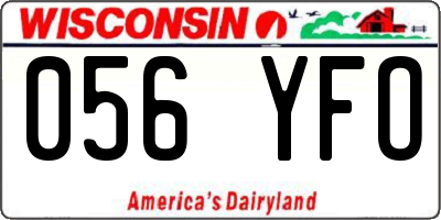 WI license plate 056YFO