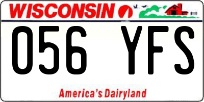 WI license plate 056YFS