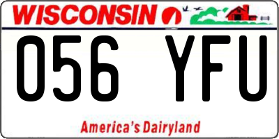WI license plate 056YFU