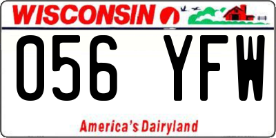 WI license plate 056YFW