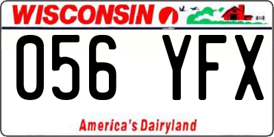 WI license plate 056YFX