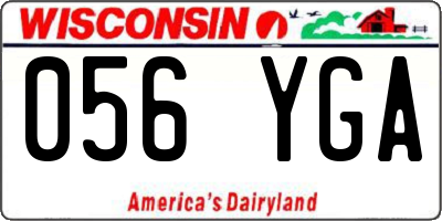 WI license plate 056YGA