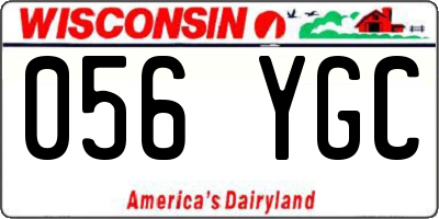 WI license plate 056YGC