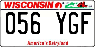 WI license plate 056YGF