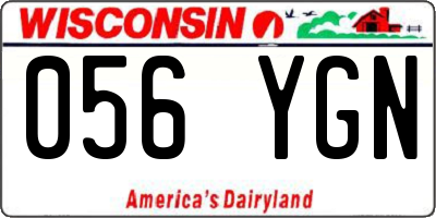 WI license plate 056YGN