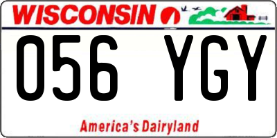 WI license plate 056YGY