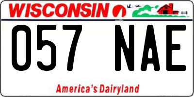 WI license plate 057NAE