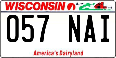 WI license plate 057NAI
