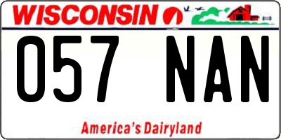 WI license plate 057NAN