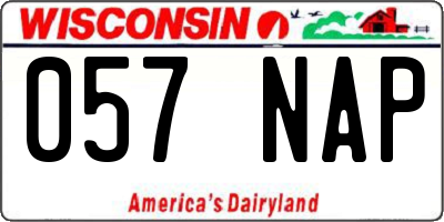 WI license plate 057NAP