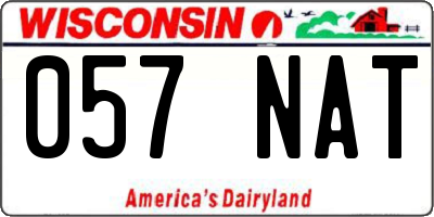 WI license plate 057NAT