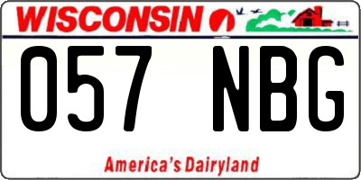 WI license plate 057NBG