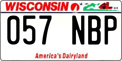 WI license plate 057NBP