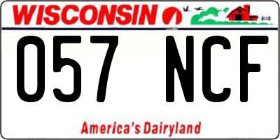 WI license plate 057NCF
