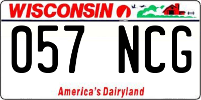 WI license plate 057NCG