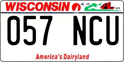 WI license plate 057NCU