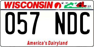 WI license plate 057NDC