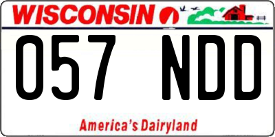WI license plate 057NDD