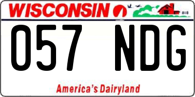 WI license plate 057NDG