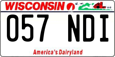 WI license plate 057NDI