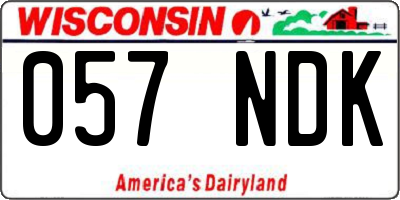 WI license plate 057NDK