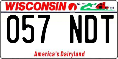 WI license plate 057NDT