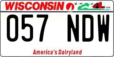 WI license plate 057NDW