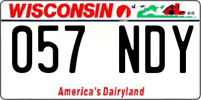 WI license plate 057NDY