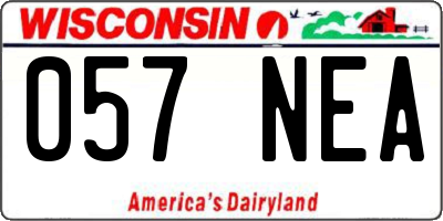 WI license plate 057NEA