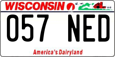 WI license plate 057NED