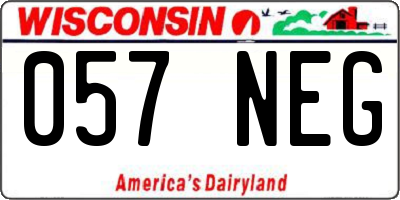 WI license plate 057NEG