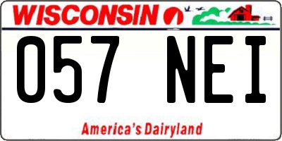 WI license plate 057NEI