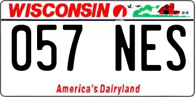 WI license plate 057NES