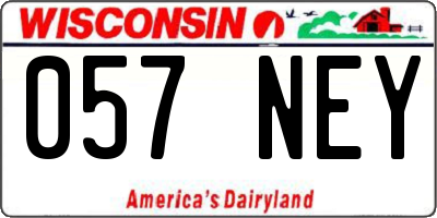 WI license plate 057NEY