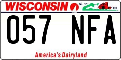 WI license plate 057NFA
