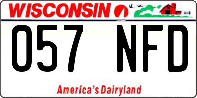 WI license plate 057NFD