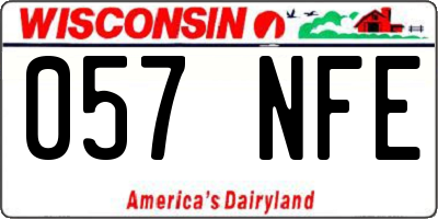 WI license plate 057NFE