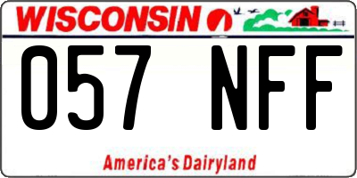 WI license plate 057NFF