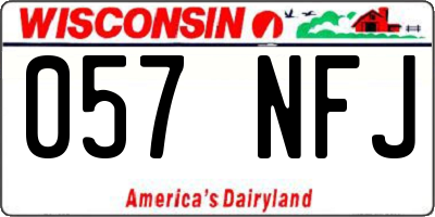 WI license plate 057NFJ