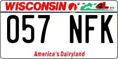 WI license plate 057NFK