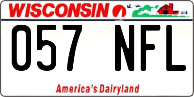 WI license plate 057NFL
