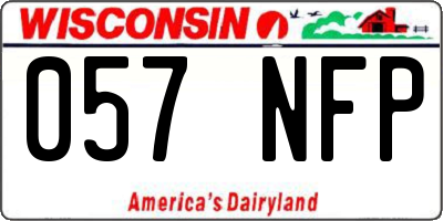 WI license plate 057NFP