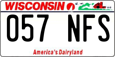WI license plate 057NFS