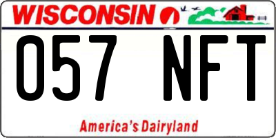 WI license plate 057NFT