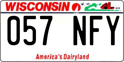 WI license plate 057NFY