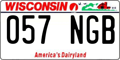 WI license plate 057NGB