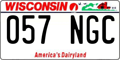 WI license plate 057NGC